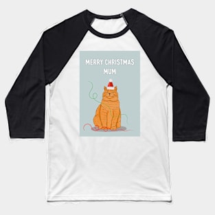 Ginger Cat Mum Christmas Illustration Baseball T-Shirt